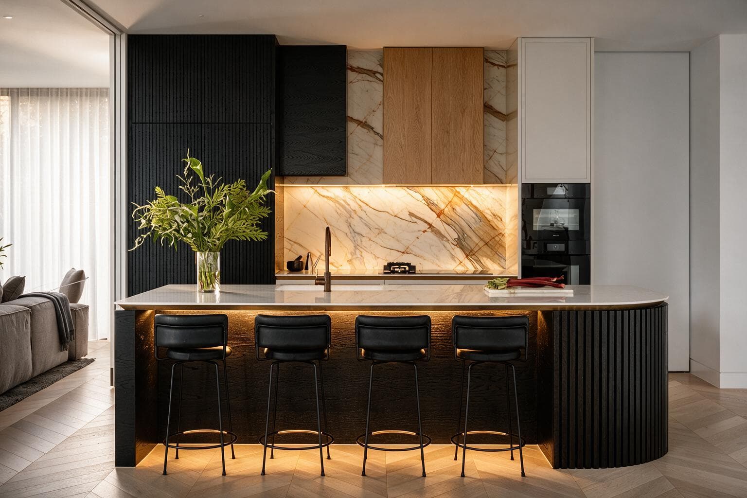 Completed contemporary kitchen renovation by Ramin Reno in Toronto